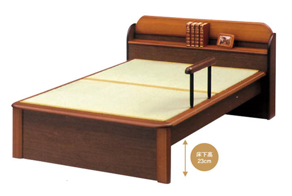 日本製　手すり付き畳ベッド　セミダブル